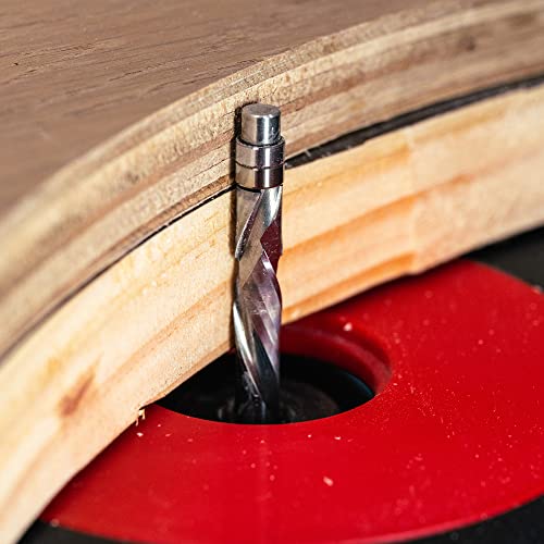 SpeTool Spiral Flush Trim Router Bit, 1/2 Inch Shank 1-1/2 Inch Cutting Length Extra Long 4 Inch, Solid Carbide UP&Down Compression Router Bits for Woodwork CNC Triming