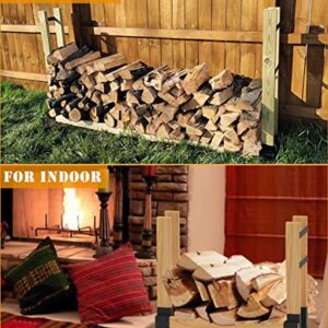 BALIE SPACE Outdoor Firewood Rack Brackets Kit for Fire Wood Pile Storage, Adjustable log stacking Stand Holder for 2x4 lumber, Black, Set of 2…