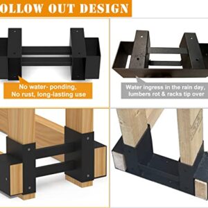 BALIE SPACE Outdoor Firewood Rack Brackets Kit for Fire Wood Pile Storage, Adjustable log stacking Stand Holder for 2x4 lumber, Black, Set of 2…