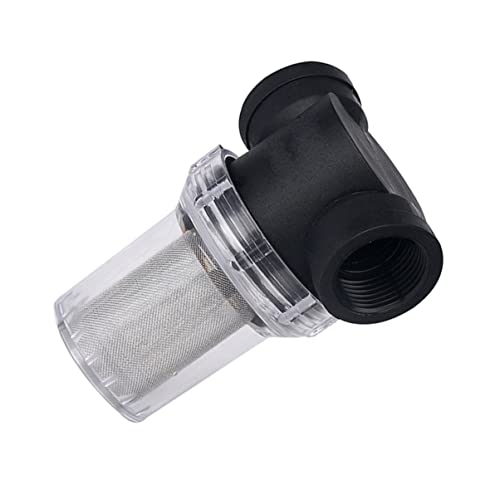 Yardwe Water Hose Filter 3pcs Stainless Household Parts Hose Pressure Transparent Pipe Strainer Washer Mesh Accessories Water Steel Pump Pre- Replacement Health Inlet for Filter Elbow Black