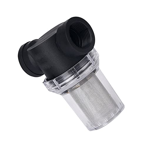 Yardwe Water Hose Filter 3pcs Stainless Household Parts Hose Pressure Transparent Pipe Strainer Washer Mesh Accessories Water Steel Pump Pre- Replacement Health Inlet for Filter Elbow Black