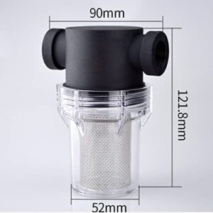 Yardwe Water Hose Filter 3pcs Stainless Household Parts Hose Pressure Transparent Pipe Strainer Washer Mesh Accessories Water Steel Pump Pre- Replacement Health Inlet for Filter Elbow Black