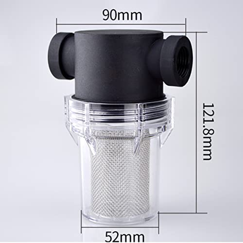 Yardwe Water Hose Filter 3pcs Stainless Household Parts Hose Pressure Transparent Pipe Strainer Washer Mesh Accessories Water Steel Pump Pre- Replacement Health Inlet for Filter Elbow Black