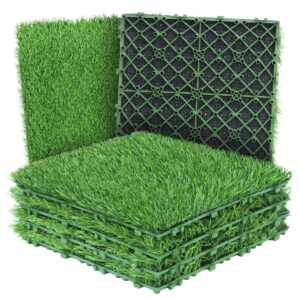 loytryal 39.4 x 31.5 inches fake grass pee for dogs artificial grass rug turf for puppy potty training washable grass mat pee grass for dog potty tray (6 piece)