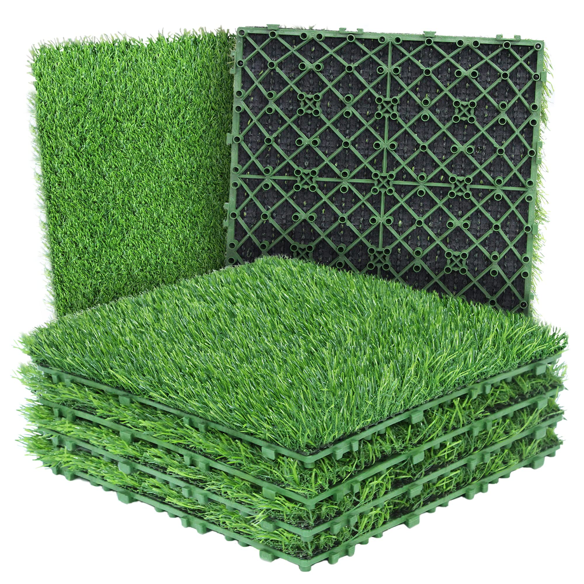 Loytryal 39.4 x 31.5 Inches Fake Grass Pee for Dogs Artificial Grass Rug Turf for Puppy Potty Training Washable Grass Mat Pee Grass for Dog Potty Tray (6 Piece)