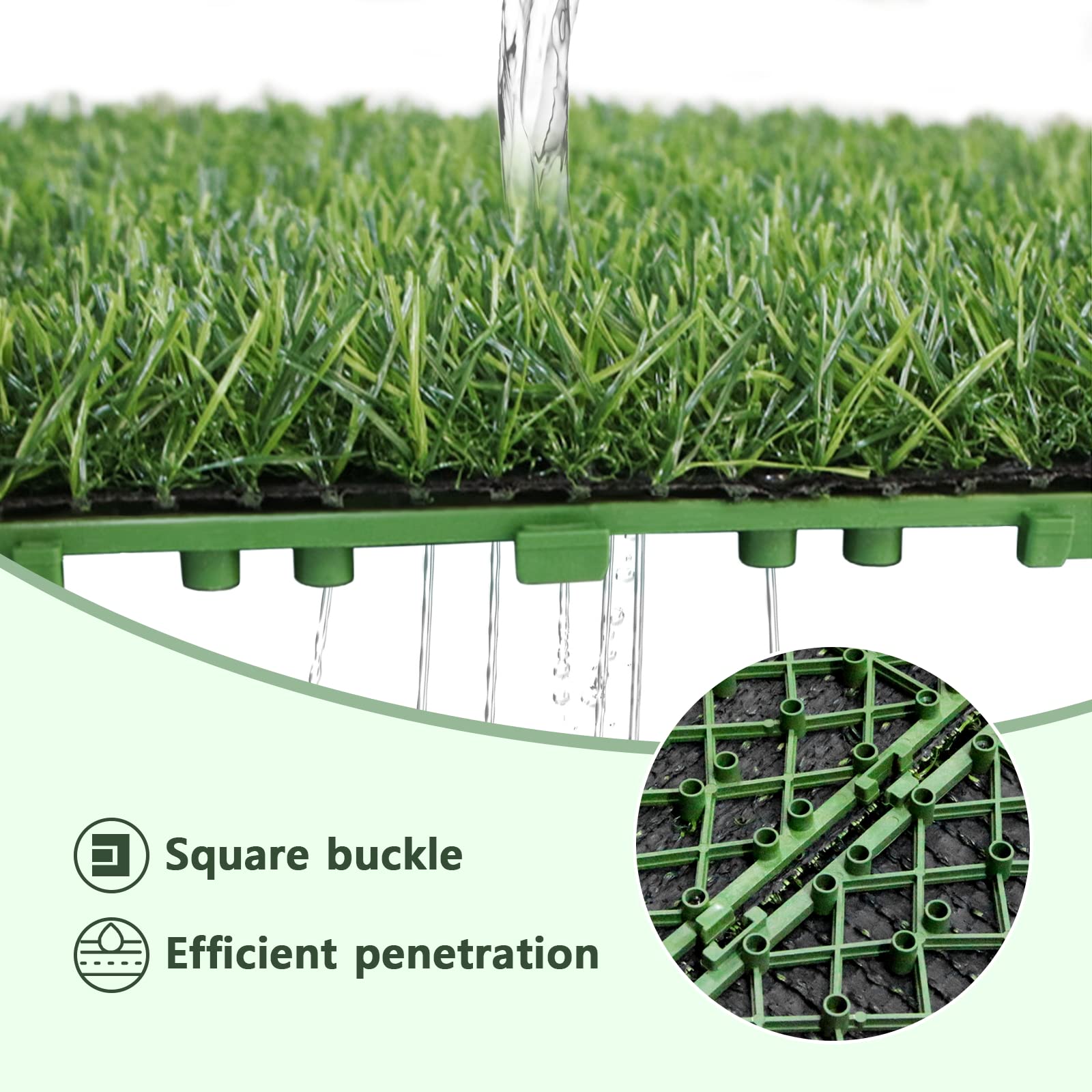 Loytryal 39.4 x 31.5 Inches Fake Grass Pee for Dogs Artificial Grass Rug Turf for Puppy Potty Training Washable Grass Mat Pee Grass for Dog Potty Tray (6 Piece)