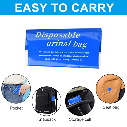 Moodooy Emergency Portable Urine Bag, 20pcs Travel Urinal Bag, Disposable Urine Bag can be Used for Emergency Situations Such as Traffic Jams, Vomiting, Camping, etc. Unisex Urinal Bag.