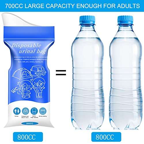 Moodooy Emergency Portable Urine Bag, 20pcs Travel Urinal Bag, Disposable Urine Bag can be Used for Emergency Situations Such as Traffic Jams, Vomiting, Camping, etc. Unisex Urinal Bag.