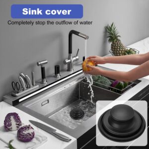 3 Pack of Kitchen Sink Stopper Strainer, Upgraded Sink Basket Strainer Set, Universal Anti-Clogging Sink Drain Strainer, Stainless Steel Kitchen Sink Drain Filter Sieve (Black)