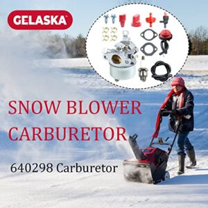 GELASKA 640298 Carburetor for Toro CCR 6053 Quick Clear Snowthrowers, Tecumseh OH195SA, OHSK70 4 Cycle Horizontal Engines, Ariens ST524 Snow Blower 932036, 932504, Cub Cadet 721E Engines