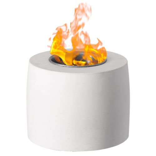 Tabletop Fire Pit Bowl - Table Top Portable Rubbing Alcohol Fireplace Indoor Outdoor Decor Long Time Burning Smokeless Odorless Two Stainless Steel Burners & Stylish Extinguisher Included, 6X12