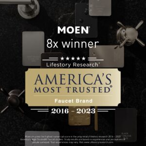 Moen Meena Matte Black One-Handle Single Hole Modern Bathroom Sink Faucet with Optional Deckplate and Drain Assembly, 84794BL