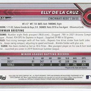 2022 Bowman Prospects #BP-50 Elly De LA Cruz 1st Bowman Cincinnati Reds MLB Baseball Trading Card