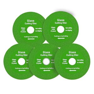 glass cutting disc for angle grinder, 1mm diamond saw blade porcelain saw wheel for smooth cutting and grinding of jade, crystal, bottles, ceramic, tile (5pcs)