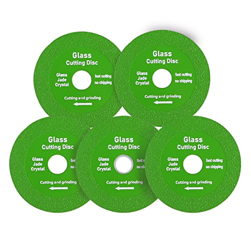 Glass Cutting Disc for Angle Grinder, 1mm Diamond Saw Blade Porcelain Saw Wheel for Smooth Cutting and Grinding of Jade, Crystal, Bottles, Ceramic, Tile (5PCS)