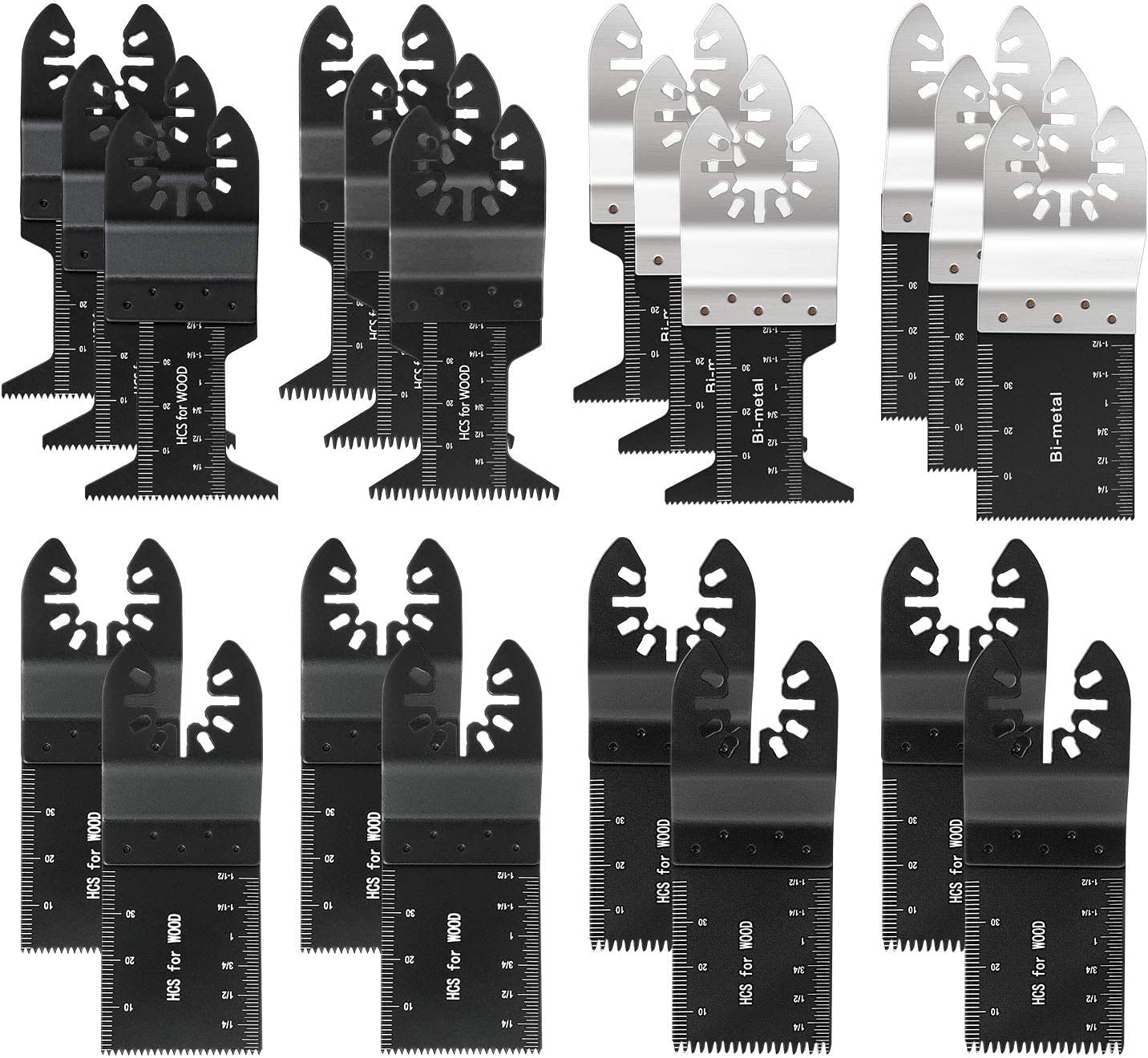 20 PCS Oscillating Saw Blades,Metal Wood Oscillating Multitool Quick Release Saw Blades Compatible with Dewalt Porter Cable Black & Decker Bosch Craftsman Ridgid Ryobi Makita Milwaukee Rockwell