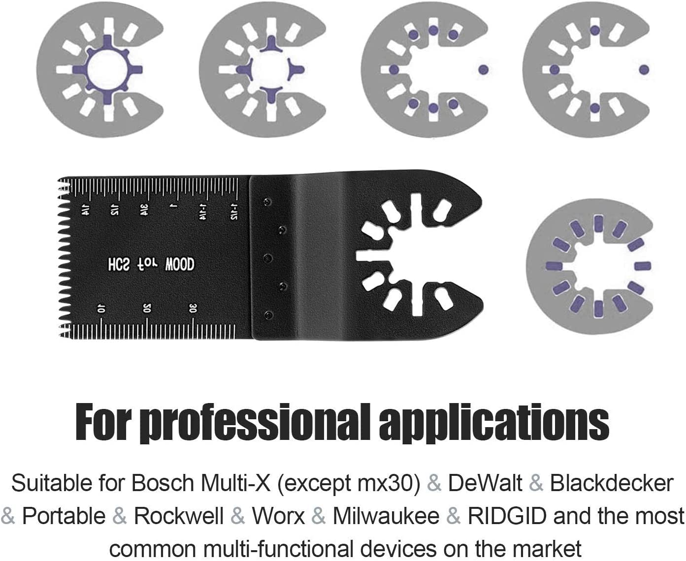 20 PCS Oscillating Saw Blades,Metal Wood Oscillating Multitool Quick Release Saw Blades Compatible with Dewalt Porter Cable Black & Decker Bosch Craftsman Ridgid Ryobi Makita Milwaukee Rockwell