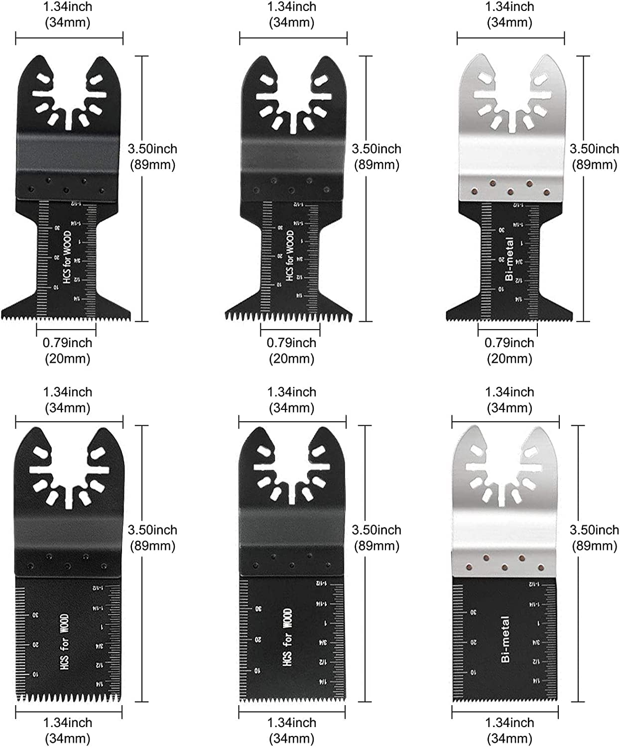 20 PCS Oscillating Saw Blades,Metal Wood Oscillating Multitool Quick Release Saw Blades Compatible with Dewalt Porter Cable Black & Decker Bosch Craftsman Ridgid Ryobi Makita Milwaukee Rockwell