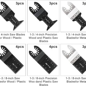 20 PCS Oscillating Saw Blades,Metal Wood Oscillating Multitool Quick Release Saw Blades Compatible with Dewalt Porter Cable Black & Decker Bosch Craftsman Ridgid Ryobi Makita Milwaukee Rockwell