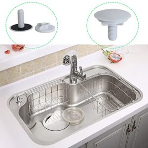 2 Pack Kitchen Sink Hole Cover Stainless Steel Faucet Hole Cover Kitchen Sink Tap Hole Plate Stopper Cover Blanking Metal Plug(White)