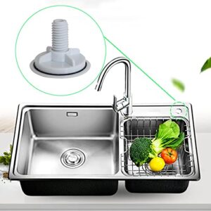 2 Pack Kitchen Sink Hole Cover Stainless Steel Faucet Hole Cover Kitchen Sink Tap Hole Plate Stopper Cover Blanking Metal Plug(White)