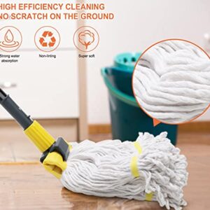 Commercial Mop Heavy Duty Industrial Mop with Long Handle,60" Looped-End String Wet Cotton Mops for Floor Cleaning,Home,Kitchen,Office,Garage and Concrete/Tile Floor