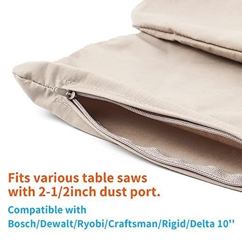 (Pack of 2) Table Saw Dust Collector Bag Fits Bosch/Dewalt/Makita/Ryobi/Craftsman/Porter Cable/RIGID/Metabo/Kobalt/Skilsaw/Delta/ (10" Tablesaws with 2.5" Dust Port)