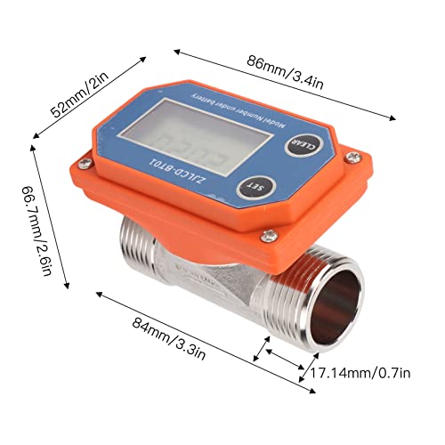 Measure Gallon or Liter Water Consumption Water Flowmeter Digital Display Flow Sensor Stainless Steel Acid Alkali Resistance Flow Meter,Water Flow Meter, Water Flow Meter, Measure Gallon or Lite