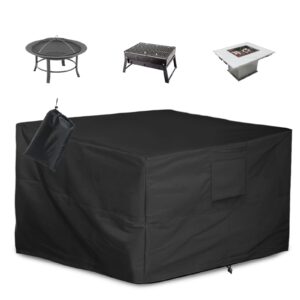 ALSTER Fire Pit Cover, Fits for 30-32 inch, Heavy duty and Waterproof Windproof Covers, 32" L x 32" W x 24" H, Black