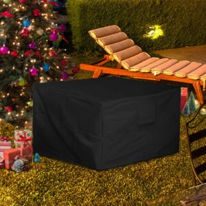 ALSTER Fire Pit Cover, Fits for 30-32 inch, Heavy duty and Waterproof Windproof Covers, 32" L x 32" W x 24" H, Black