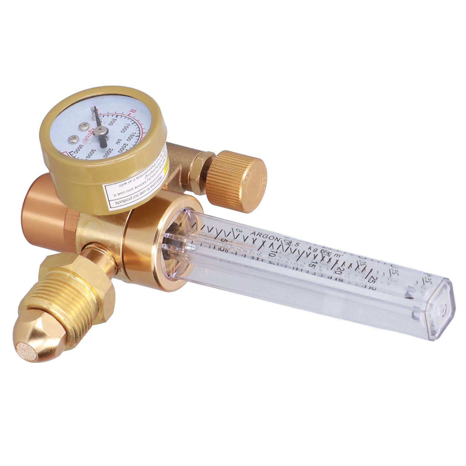 Tyenaza CO2 Argon Flowmeter and Regulator, Welder Gas Regulator Gauge Argon Flow Meter Valve MIG Flowmeter Brass Welding Accessory