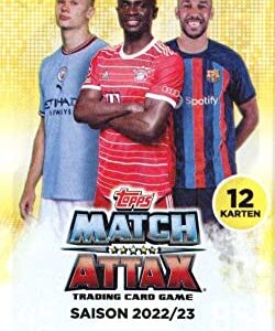 2022/23 Topps Match Attax Champions League UEFA Soccer Collection of (6) Factory Sealed Foil Packs with 72 Cards! Look for Top Stars including Messi, Haaland, Ronaldo, Pulisic, Mbappe & More! WOWZZER!