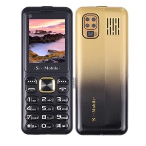 2g unlocked senior cell phone, easy to use big button simple mobile phone with 3 card 3 standby, sos button, 2.2" screen & 2500mah battery, ultra thin unlocked phone for elderly & kids(gold)