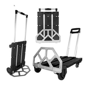ahibio collapsible hand truck 400 lbs heavy duty dolly for moving lightweight rolling cart with wheels folding utility trolley