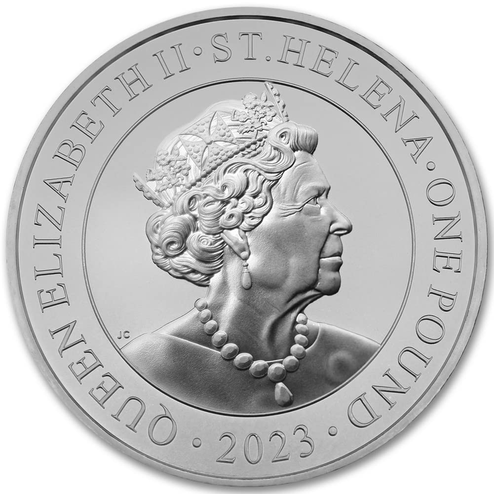 2023 1 oz Silver Saint Helena Modern Japanese Trade Dollar - Dragon Coin Brilliant Uncirculated with Certificate of Authenticity £1 BU