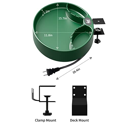 POTEY Heated Bird Bath, Bird Baths for Outdoors for Winter, 3 Easy Ways to Mount Bird Feeder Bird Habitat, 75w All Seasons Available Bird Baths for Outdoors Garden Yard, Gift Ideas for Bird Lovers