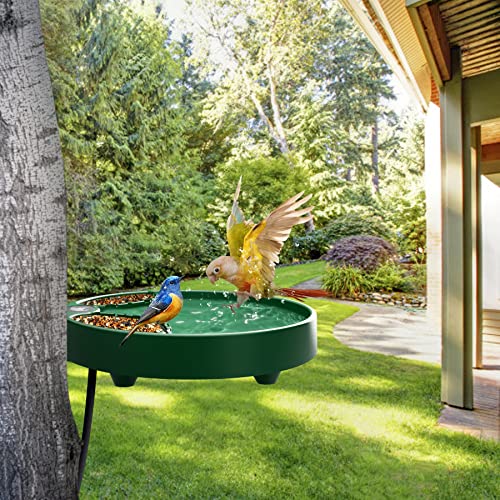 POTEY Heated Bird Bath, Bird Baths for Outdoors for Winter, 3 Easy Ways to Mount Bird Feeder Bird Habitat, 75w All Seasons Available Bird Baths for Outdoors Garden Yard, Gift Ideas for Bird Lovers