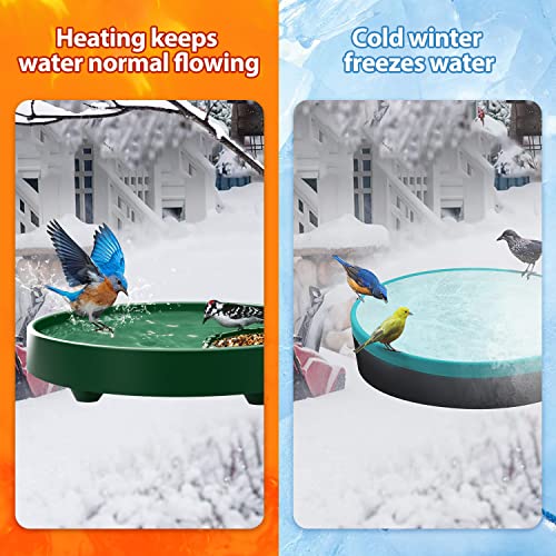 POTEY Heated Bird Bath, Bird Baths for Outdoors for Winter, 3 Easy Ways to Mount Bird Feeder Bird Habitat, 75w All Seasons Available Bird Baths for Outdoors Garden Yard, Gift Ideas for Bird Lovers