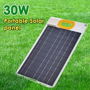 Amikadom #X87H3H Handle Monocrystalline Solar Panel Fast Charging 30W Dual USB Type-C Dc Portable Power Generation Outdoor Travel 12V