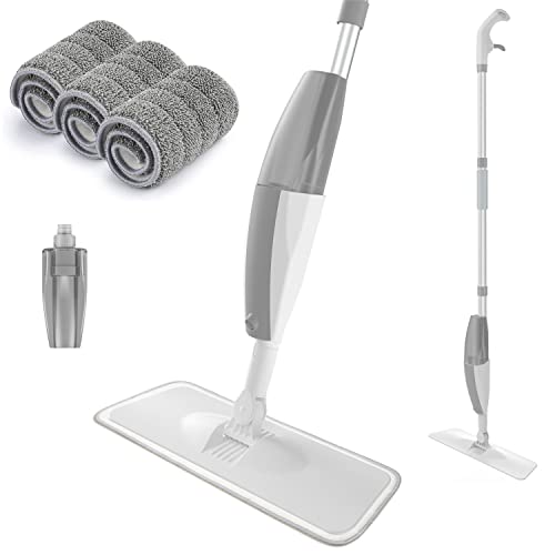 Spray Mop for Floor Cleaning, LINKPAL Floor Mop with a Refillable Bottle and 3 Washable Microfiber Pads, Spray Dry Wet Mop for Hardwood Laminate Wood Vinyl Ceramic Tiles Floor Cleaning