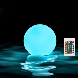 borelor floating pool lights,3-inch usb rechargeable & remote control globe lamp ip68 waterproof 16 color change hot tub bath lights, party holiday outdoor christmas decorations(1 pack)