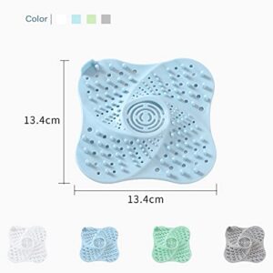 Reusable Drain Hair Catcher Cover w/Suction Cups Durable Silicone Shower Drain Hair Filter Floor Drain Hair Trap Drain Strainers Easy Install Clean for Kitchen Shower Batchroom Tub Sink Floor