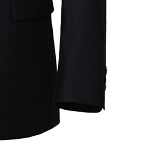 Men's Slim Fit Casual Blazer Jacket 2 Buttons Notched Lapel Formal Dress Jacket Lightweight Business Sport Coat (Black,Large)