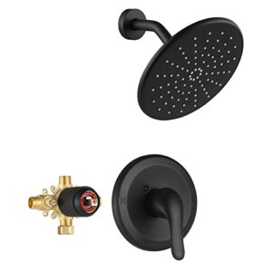 parlos shower faucet with valve, single-handle shower trim kit with rain shower head, wall mounted shower system, 1436404