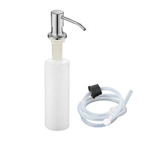 barvita soap dispenser for kitchen sink silver white stainless steel. includes dishwashing liquid bottle and 40" extension tube kit (silver) with tube and bottle