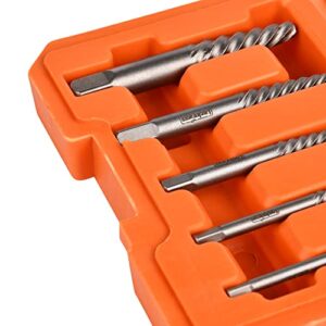 Luckyway 5-Piece Damaged Screw Extractor Set Damaged & Stripped Screw Extractor Remover Tool, Easy Out Bolt Extractor Set for Removing Stripped Screws and Broken Bolts