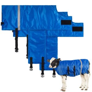 dunzy 2 pcs calf coat calf jacket calf warming blanket waterproof windproof calf saver (blue,classic style)