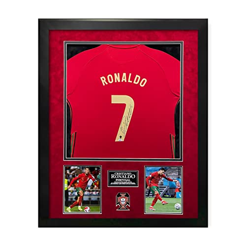 Cristiano Ronaldo Signed Autographed Portugal Jersey Framed to 32x40 Icons - Autographed Soccer Jerseys