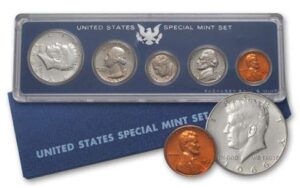 1966 p special mint set - five coins in sealed case with original packaging and struck at the philadelphia mint: sms us mint brilliant uncirculated