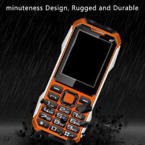 ASHATA Unlocked Big Button Senior Cell Phone, Easy to Use 2G Multifunction Dual SIM Loud Volume Basic Phone with SOS Button for Elderly, 6800mAh Battery, Supports 13 Languages(Orange)